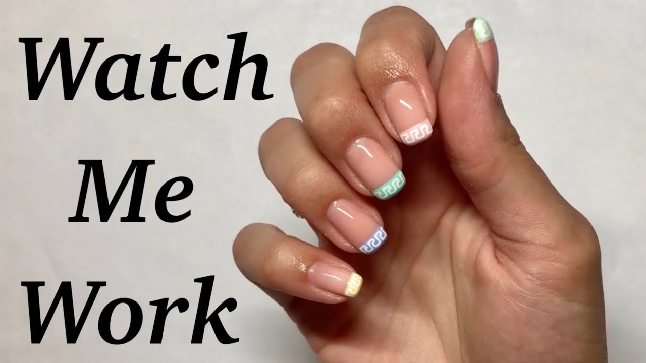 WATCH ME WORK HOW I DO MY OWN NAILS BUILDER GEL GEL POLISH VERSACE TIPS YouTube
