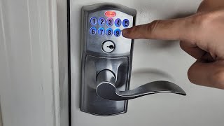SCHLAGE FE595 Keyless Lock programming setup.