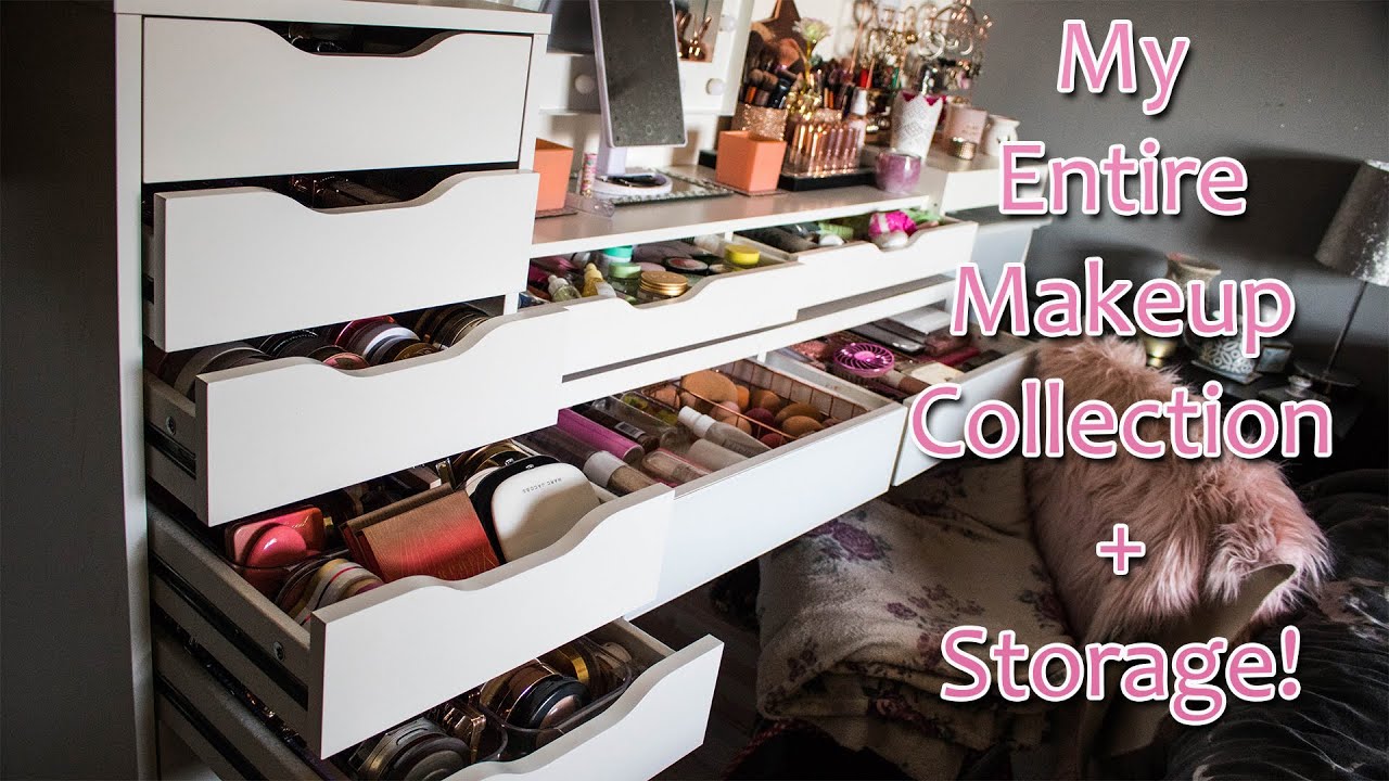 MY ENTIRE MAKEUP COLLECTION & STORAGE 2020| ALYS MAKEUP