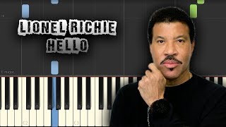 Video thumbnail of "Lionel Richie - Hello - [Piano Tutorial] (Synthesia) (Download MIDI + PDF Sheets)"