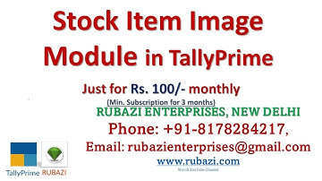 Stock Item Image Module in TallyPrime || Rubazi || TallyPrime