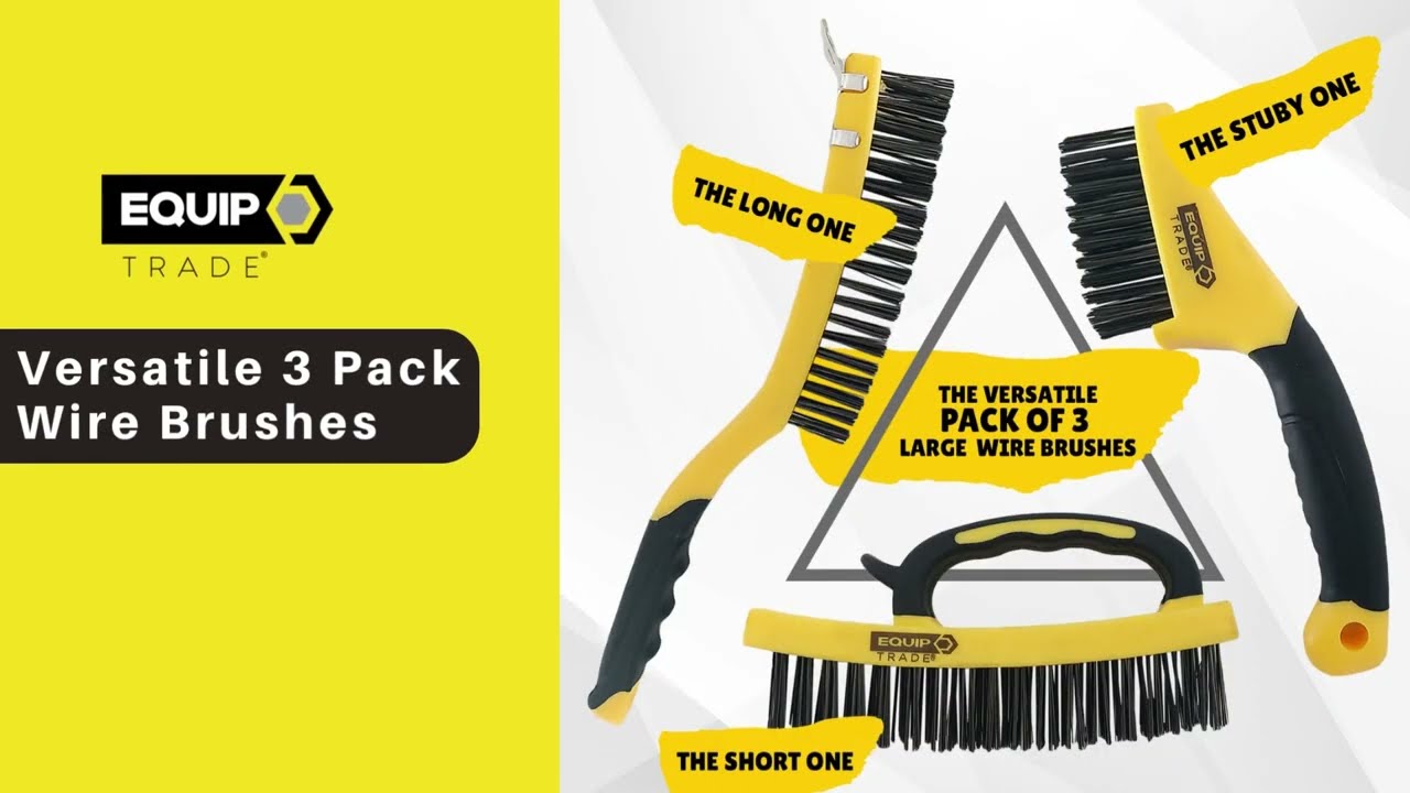 Large Wire Brushes | 3 Pack | Wire Brush Specialists | Equip Trade