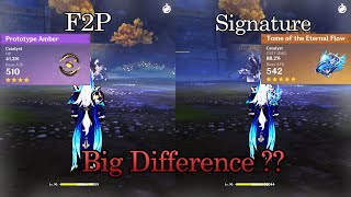 Neuvillete Weapon Signature and F2P How Big is the Difference ??