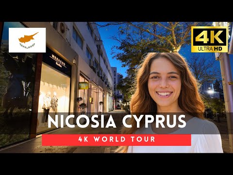 🇨🇾Cyprus 4k walk - Nicosia 4K Night Walking Tour｜Dec 2024