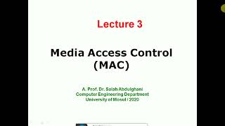 Lecture 7 Media Access Control MAC_Part1