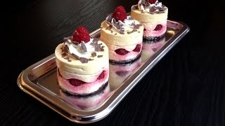 dessert mousse citron et framboise - حلى موس الليمون الحامض والتوت تحلية برستيج راقية و رائعة المذاق