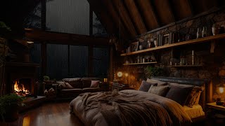 Rainy Night with Soothing Rain and Fireplace Ambience for Better Sleep  99% Instanly Fall Asleep