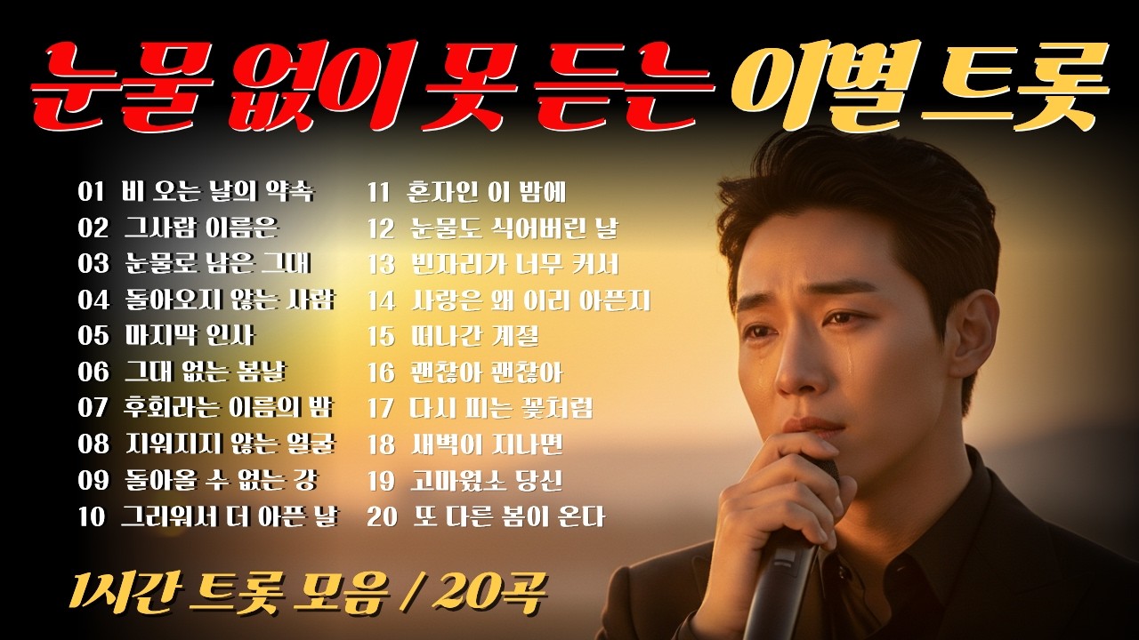 눈물 나는 이별 트롯 명곡 모음 | 가슴이 먹먹해지는 남자의 사랑 이야기 | 1시간 | 오열 주의 🚨