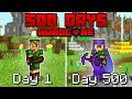 I Survived 500 DAYS in HARDCORE Minecraft