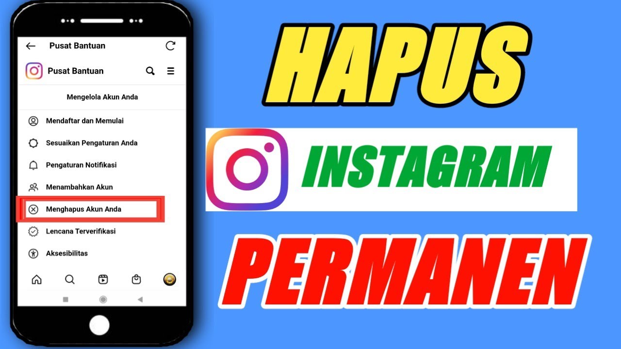 Cara Hapus Akun Instagram Permanen Lewat HP Hapus IG Permanen YouTube