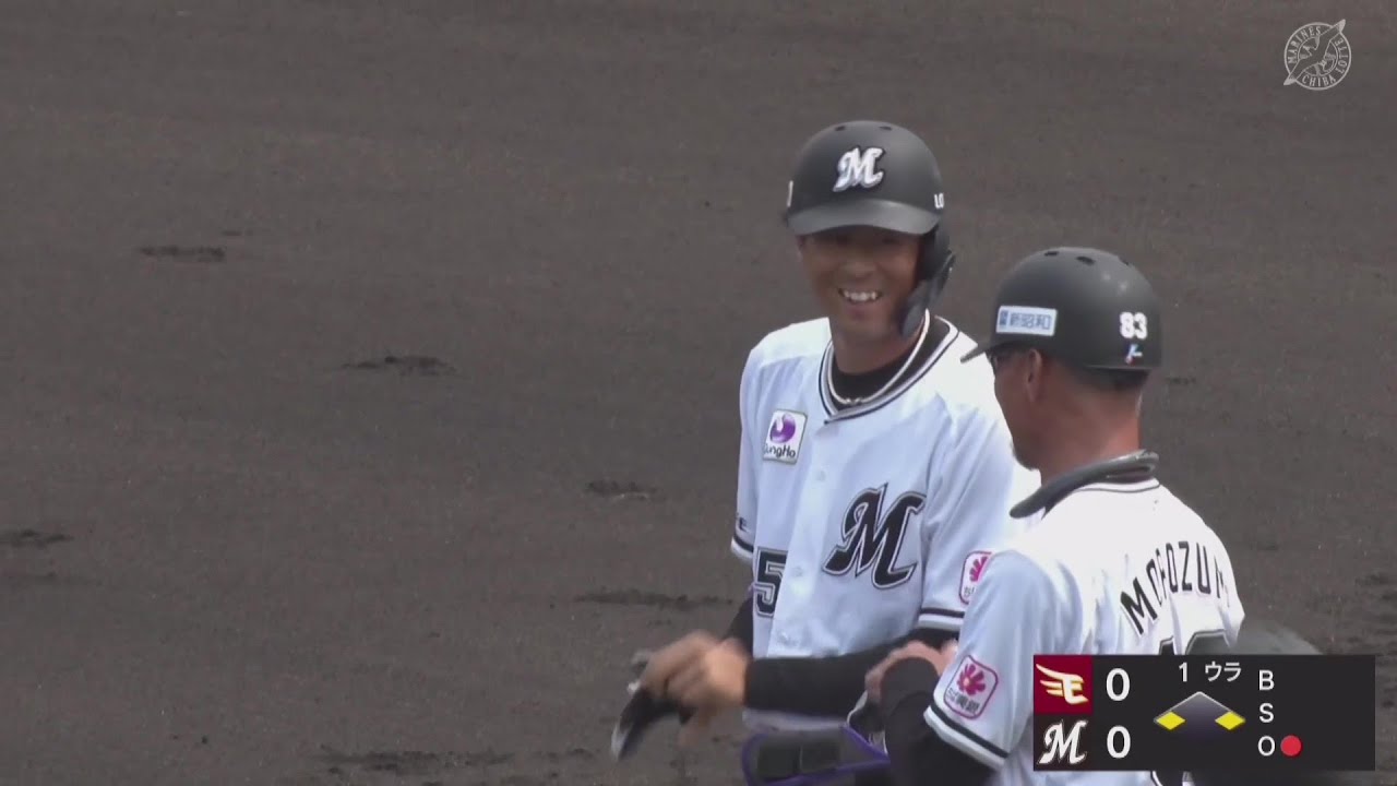 ファーム】先制!! マリーンズ・岡大海 変化球をバットの先で拾い上げ