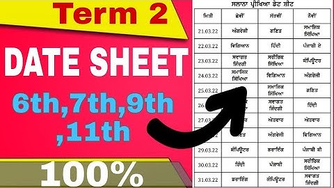 6th 7th 9th 11th Non - Board Classes Date Sheet | #pseb date sheet update#7thdatesheet#11thdatesheet
