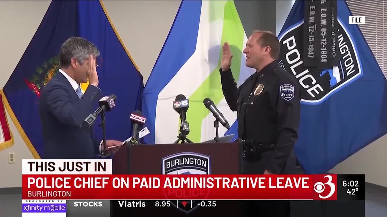 Outgoing Burlington police chief put on paid administrative leave - YouTube