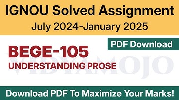 IGNOU BEGE 105 Solved Assignment 2024-25 PDF Download | BEGE 105 Assignment July 2024-January 2025