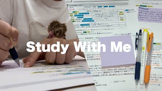 ２時間一緒に勉強しよう🤓\/筆記音✏️STUDY WITH ME 2hours✍️\/background noise\/real sound\/no breaks\/writing sound\/asmr🎧