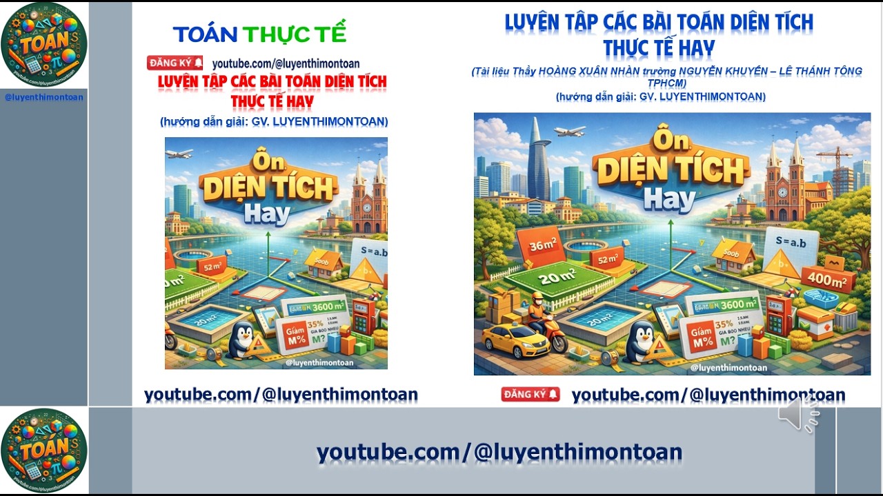 🔥 Luyện Tập Bài Toán THỰC TẾ về DIỆN TÍCH HÌNH PHẲNG Hay |ÔN THI TN THPT 📘
