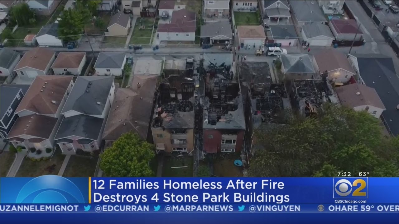 12 Families Homeless After Fire Destroys 4 Stone Park Buildings - YouTube