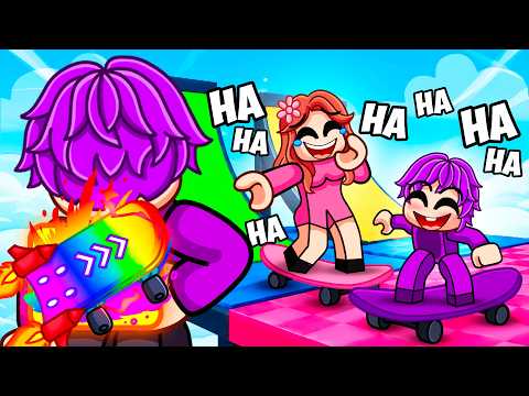 I Pretended to be a NOOB in Roblox SKATEBOARD OBBY, Then used a HACKER Skateboard!