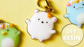 【レジン】すみっコぐらし:しろくまのチャームを手作り｜モールド無し