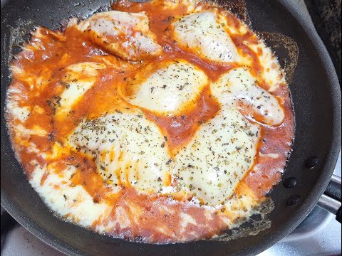 FILÉ DE FRANGO A PARMEGIANA NA FRIGIDEIRA, SUPER RÁPIDO, SEM EMPANAR