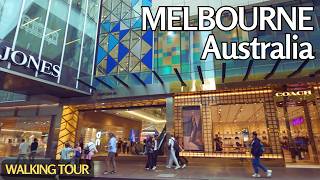 Melbourne Walking Tour | Little Bourke Street (Swanston St to Southern Cross Station) Australia 4K