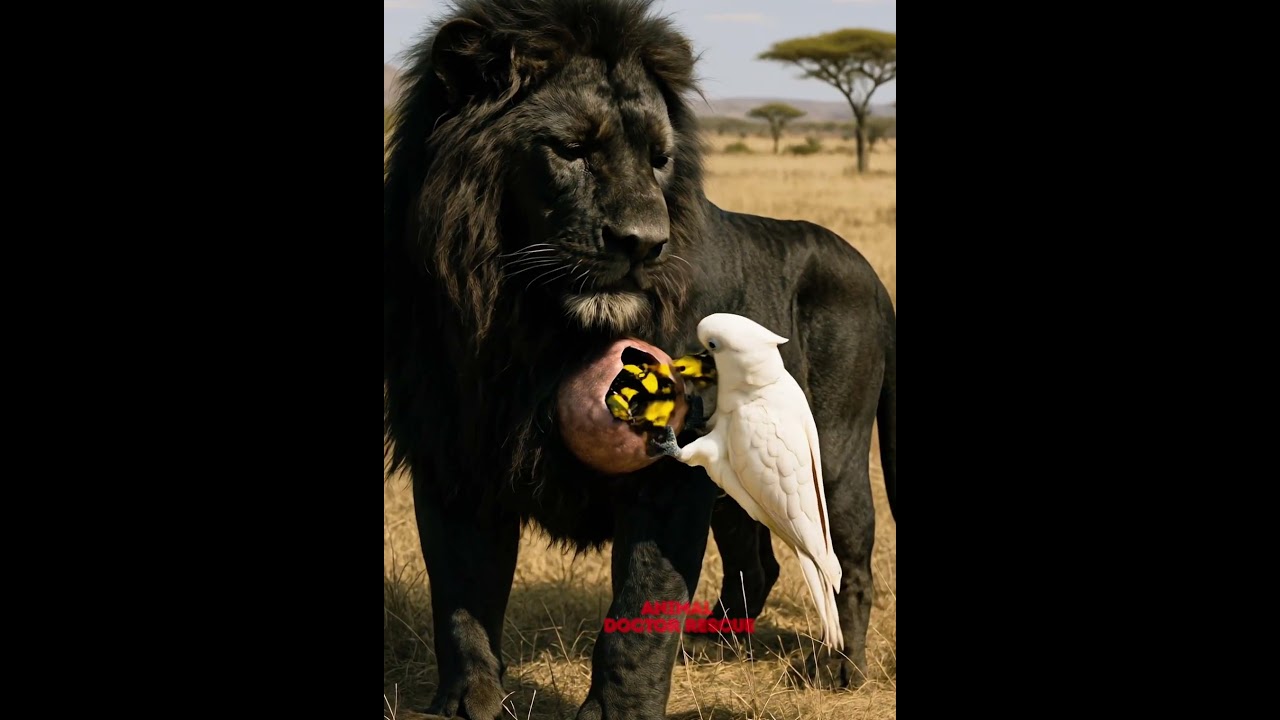 ⚠️A bird saves a lion with a tumor.