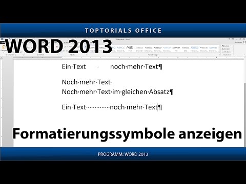 Nicht druckbare Zeichen / Formatierungssymbole anzeigen (Microsoft Word)