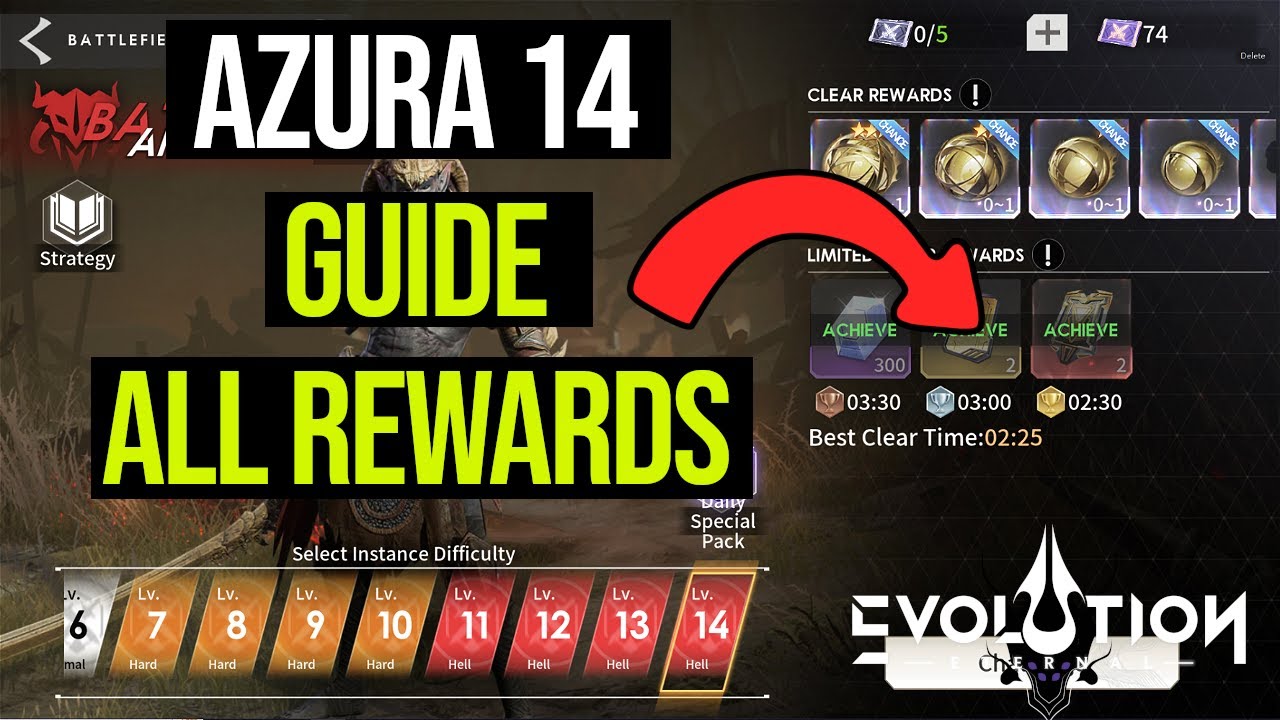 Battlefield of Azura 14 (all Limited Rewards) Guide [Eternal Evolution]
