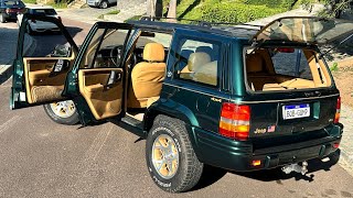 Tapa na cara! Grand Cherokee 5.2 V8 1996/1997 Verde com interior bege.