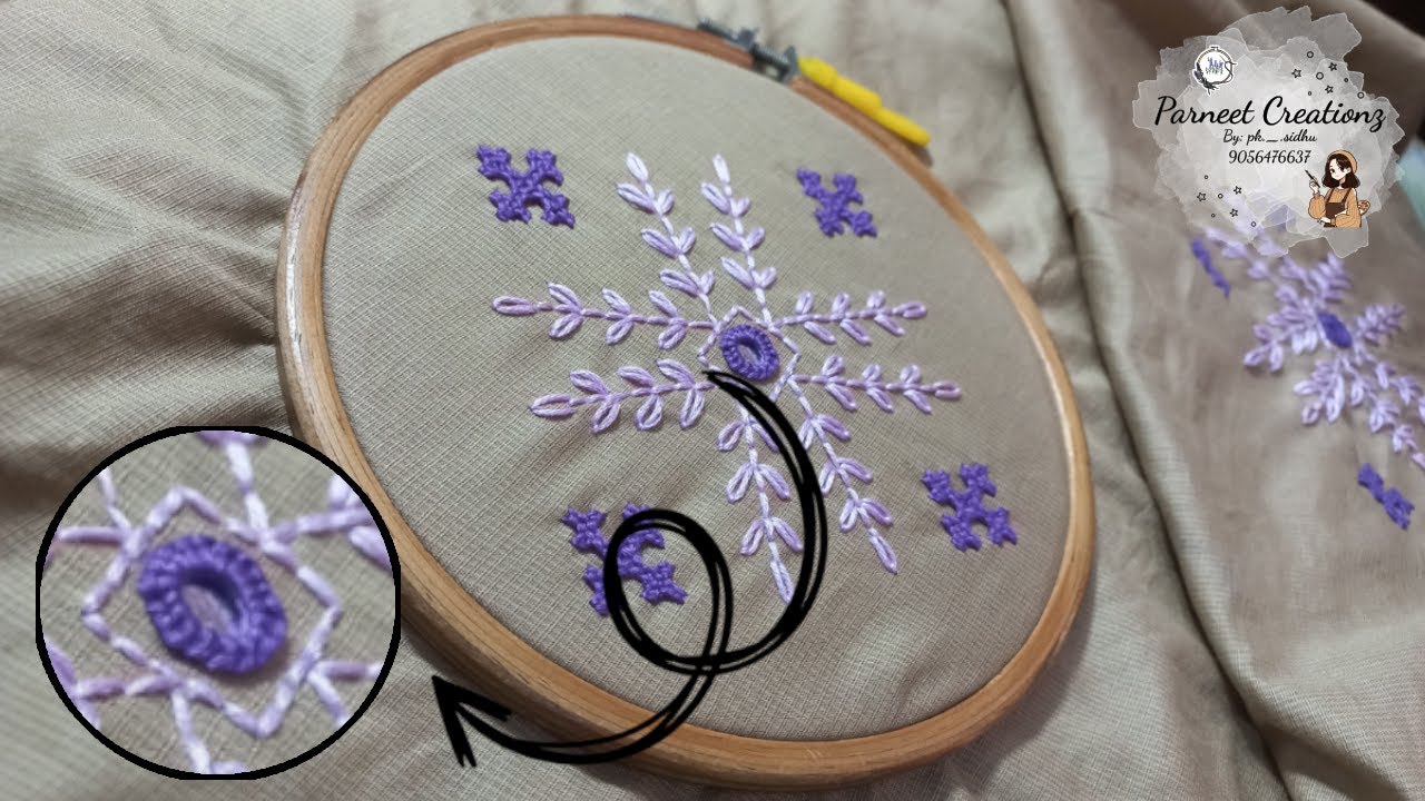 How To Do Mirror Work Embroidery | Easy To Learn Mirror Work Design | Hand Embroidery For Beginner