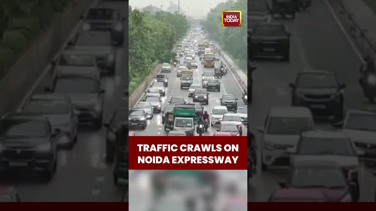 Traffic Crawls On Noida Expressway