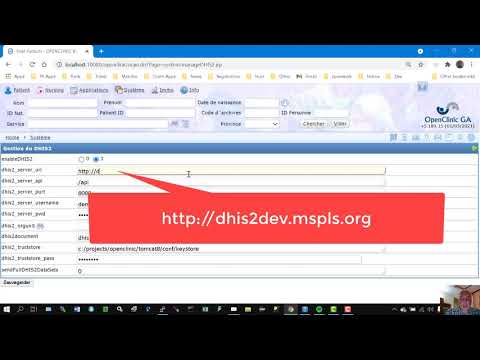Configuration de la connexion avec le DHIS2