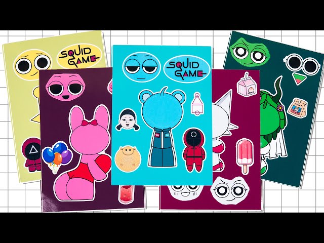 🌈paper diy🌈 Incredibox Sprunki Stickers 📚 | Decorate With Sticker Book Incredibox Sprunki SQUID GAME