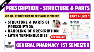 Prescription | Structure and parts of Prescription | Handling of Prescription | Part 4 Unit 1 | GP