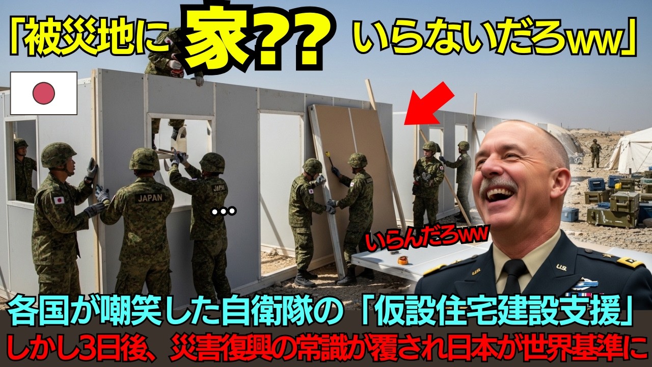 【海外の反応】「被災地に家？いらないだろww」各国専門家が嘲笑した自衛隊の仮設住宅建設…しかし72時間後、日本が世界基準にw