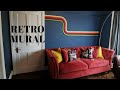 Retro Mural Tutorial| Curved Stripes| Colourful DIY Mural