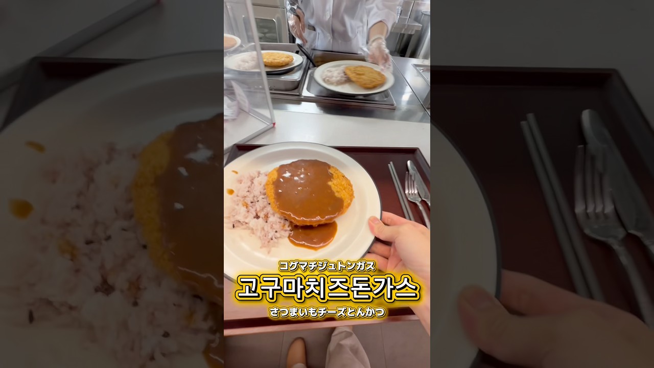 アレンジトンカツ🍠🧀🍗🧇 #キムチェウォン #韓国 #韓国学食 #とある日の学食イン韓国 #학식