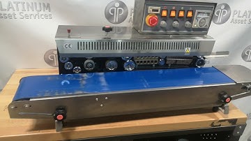 HUALIAN, FRM-980II, STAINLESS STEEL, HORIZONTAL SOLID INK CODING CONTINUOUS BAND SEALER