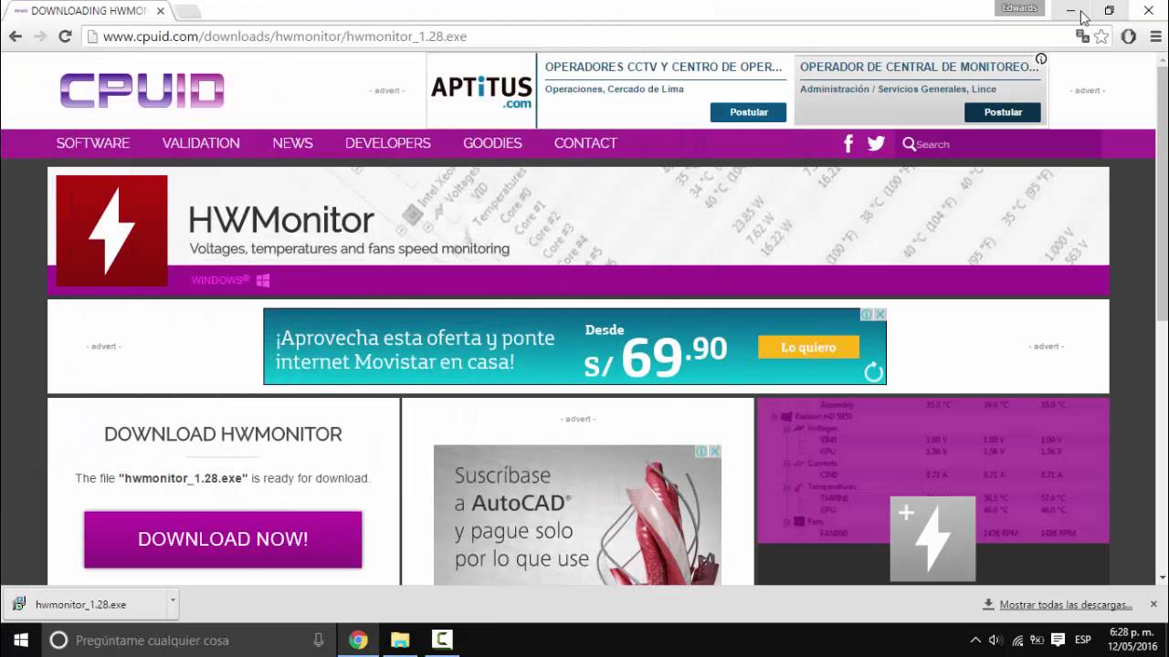 Descargar y Instala HWMONITOR YouTube