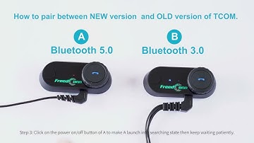 Pairing method between FreedConn new T-COMVB/SC BT5.0 V5.0 and old T-COMVB/SC helmet headset.