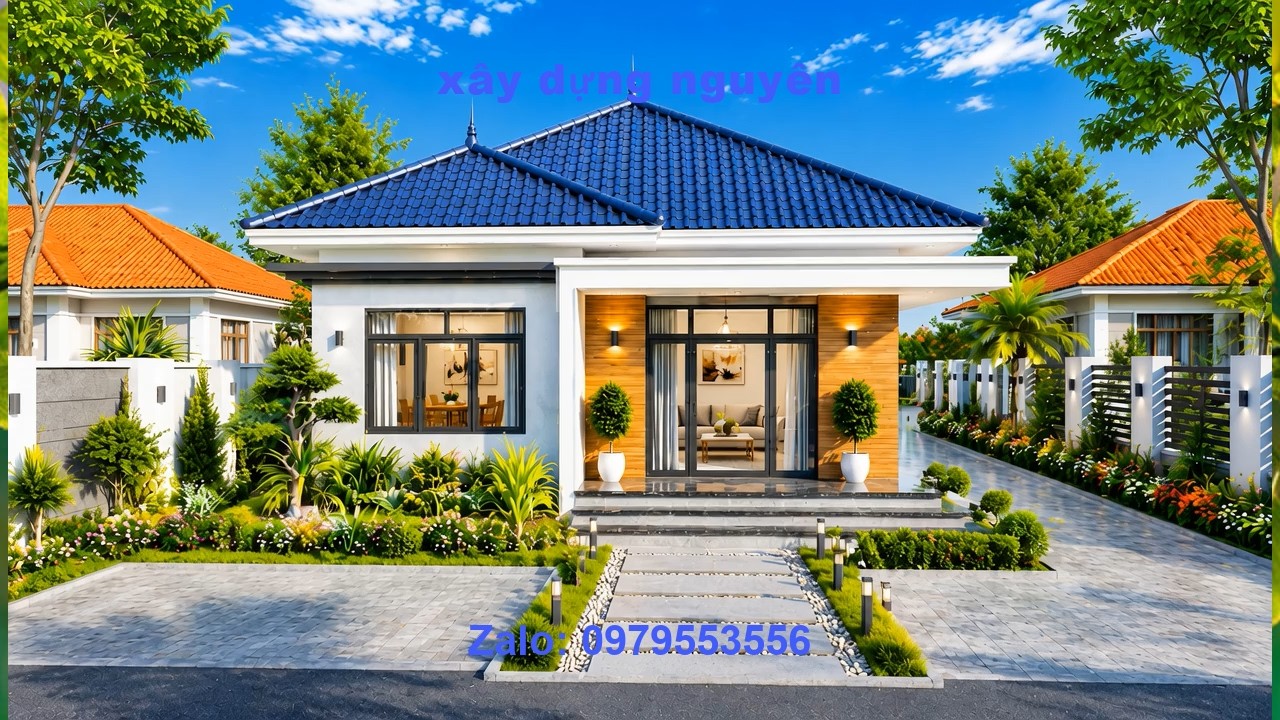 Mẫu Nhà Cấp 4 Mái Nhật Diện Tích 7x16m Thiết Kế 3 Phòng Ngủ #nhacap4 #mainhat