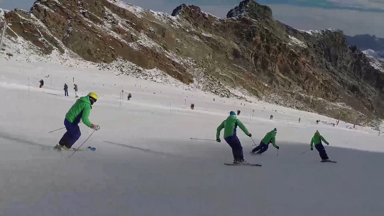 Alpine skiing easy low intensity short turns YouTube