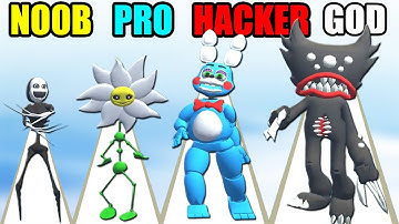 NOOB vs PRO vs HACKER vs GOD Merge Alphabet Number Run
