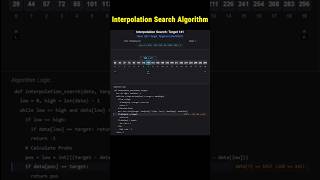 Interpolation Search Algorithm: Visual Simulation #algorithms News