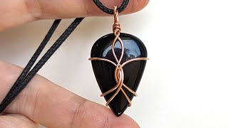 Round Wirre Teardrop Cabochon Scarab Pendant Wire Wrapping Tutorial Unisex