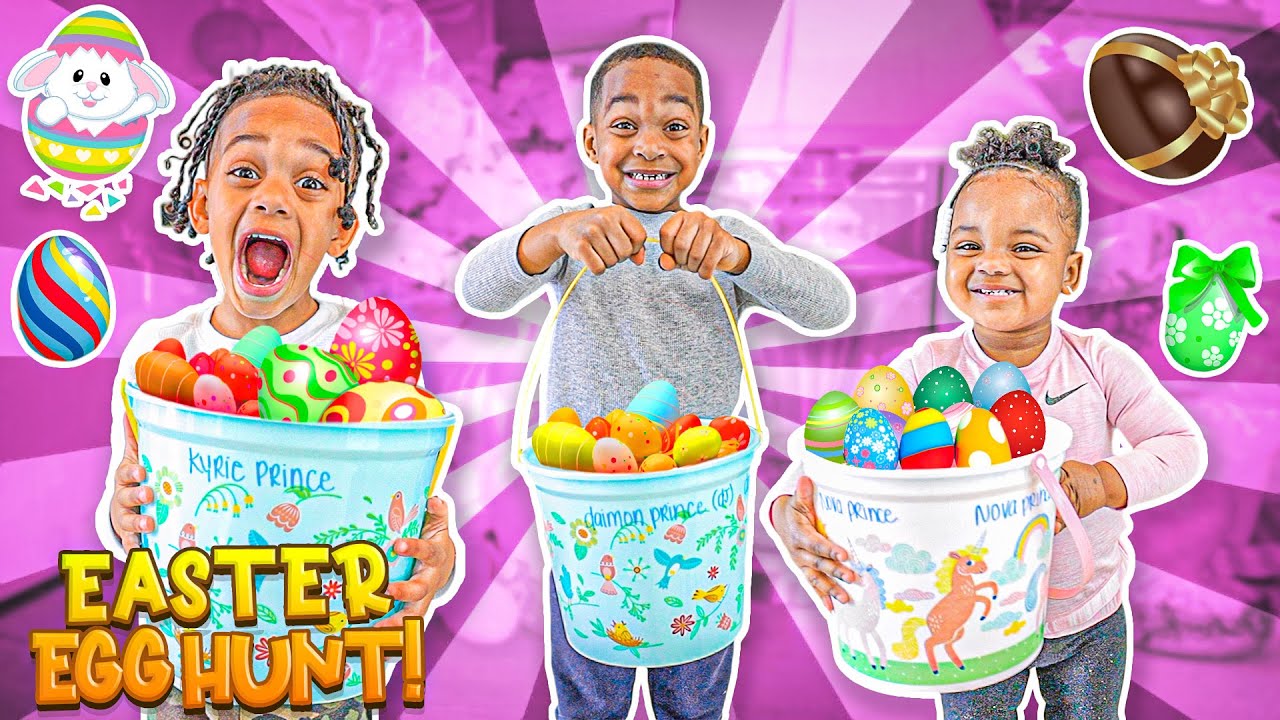 Huge Easter Egg Hunt Surprise Fun With The Prince Family - YouTube