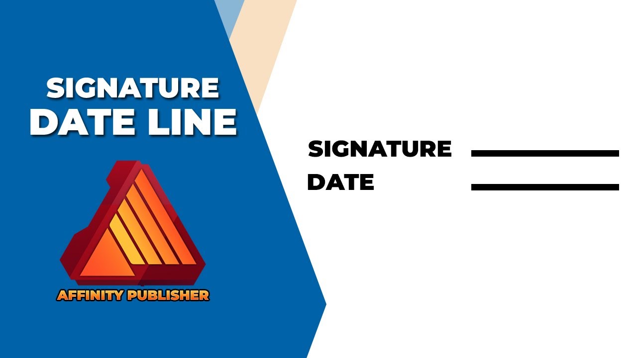 How to insert signature and date line in affinity publisher - YouTube