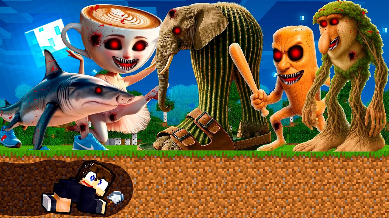 Je CONSTRUIS un TUNNEL pour m'ECHAPPER des BRAINROTS ENSANGLANTER sur Minecraft !