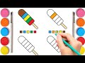 Ice Cream Coloring for Kids 🍦 Learn Colors with Popsicle Painting | Kids Coloring Activity