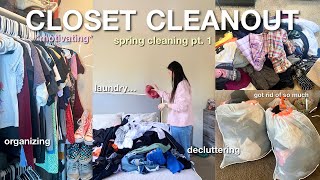 how to SPRING RESET🌸✨ vlog: spring cleaning pt.1 DEEP cleaning my closet, & decorating